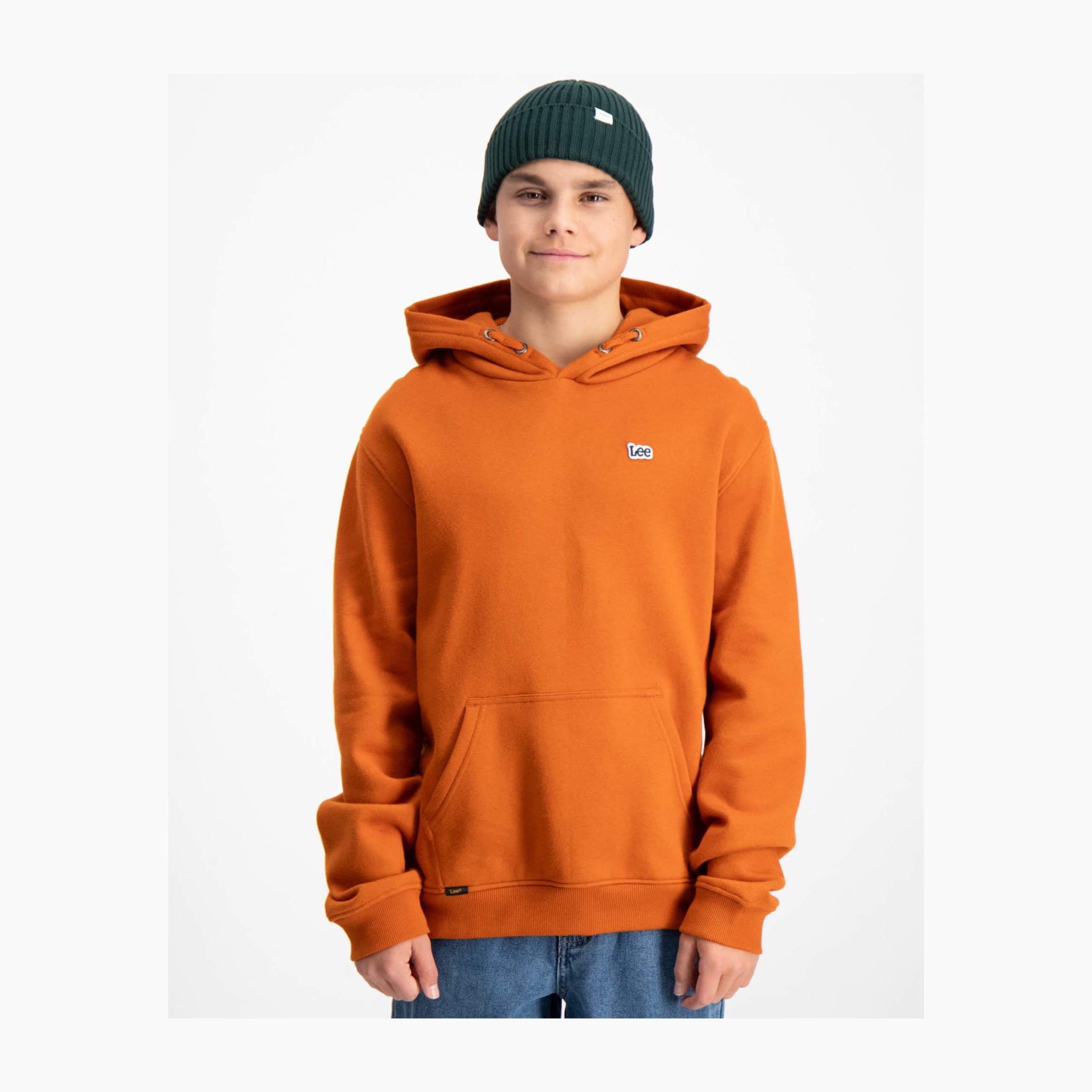 686E5A0F-1897-4268-B798-7A39701A8348 هودی کلاه دار نارنجی برند LEE - Image 1