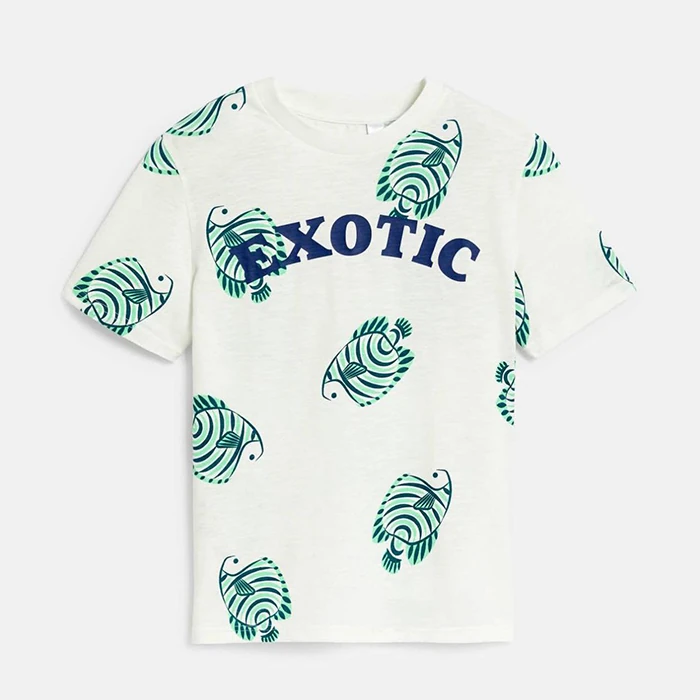 Okaidi two-tone cotton t-shirt for boys (1) تیشرت نخی پسرانه دو رنگ okaidi