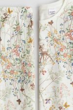 ست دخترانه گل و برگ برند H&M - Image 3