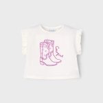 کراپ سفید گلدوزی طرح کفش برند mayoral