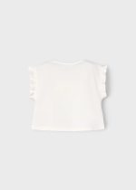 کراپ سفید گلدوزی طرح کفش برند mayoral - Image 3