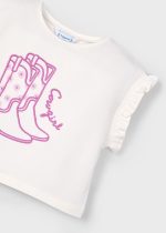 کراپ سفید گلدوزی طرح کفش برند mayoral - Image 2