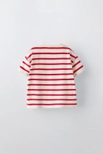 تیشرت راه راه قرمز برند ZARA - Image 2