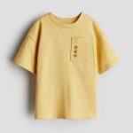 تیشرت خردلی گلدوزی برند H&M