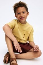 تیشرت خردلی گلدوزی برند H&M - Image 4