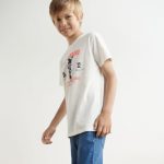تیشرت سفید طرح اسکیت باز sinsay
