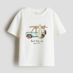 تیشرت طرح ماشین ساحل برند H&M
