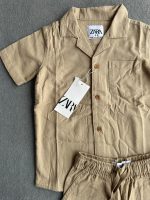 ست پیراهن و شلوارک لینن کرم ZARA - Image 3