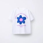 تیشرت باکسی سفیدگل یاس برند ZARA