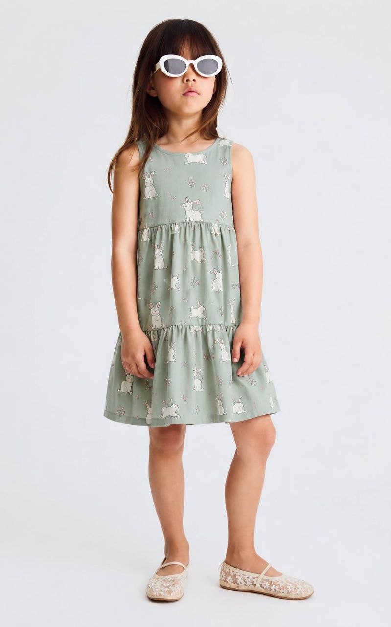 IMG_1404 سارافون سبز خرگوش سفید برند ZARA - Image 1