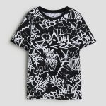 تیشرت نخی مشکی برند H&M