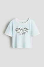 تیشرت کراپ طرح کرومی برند H&M
