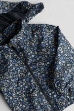 بارانی کلاه دار سورمه ای طرح گل برند H&M - Image 2